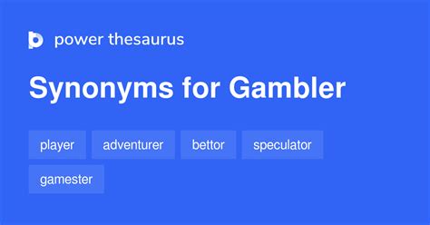 gambling synonyms|15 Synonyms of GAMBLER .